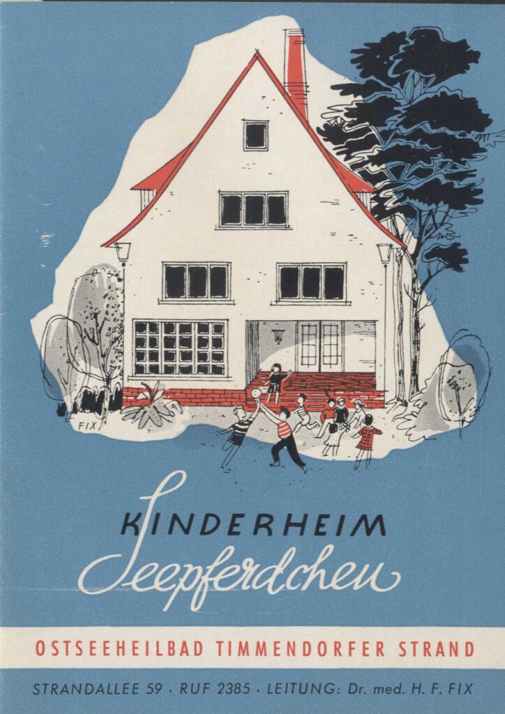 Werbebroschüre für das Kinderheim “Seepferdchen” aus einem Praktikumsbericht, 1960 (Stadtarchiv Lemgo T 7/453).