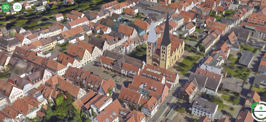 Lemgoer Innenstadt: Die Fassaden der Altstadt wurden realitätsgetreu digital rekonstruiert.