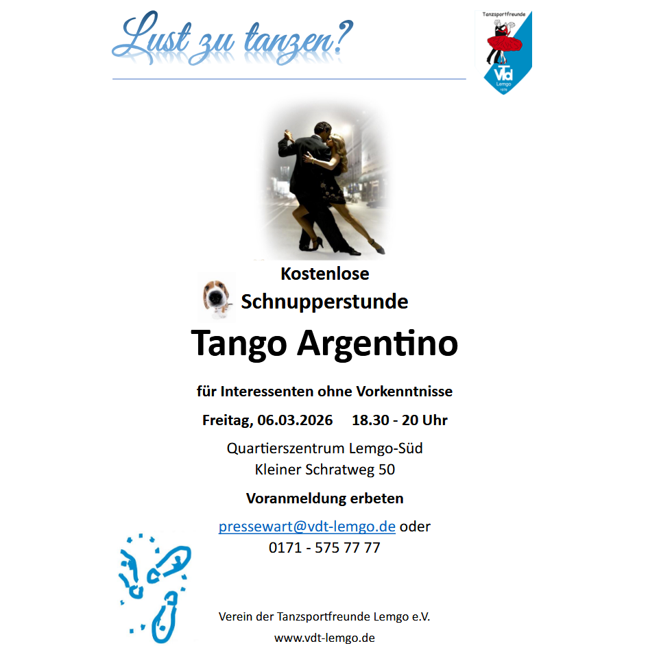 Flyer Schnupperstunde Tango Argentino